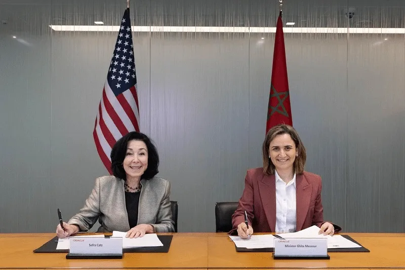 Signing ceremony with Oracle's Safra Catz